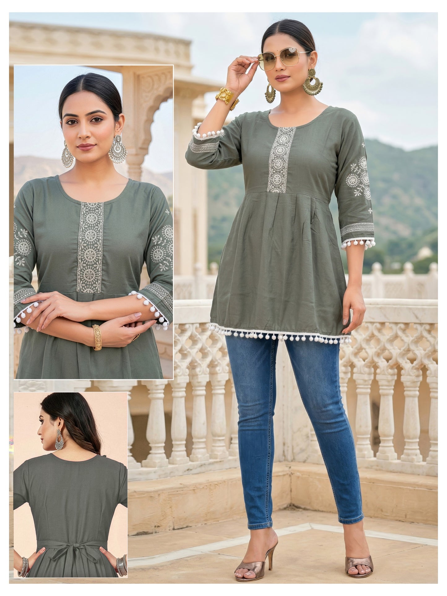 Moonlight Grey Short Kurti