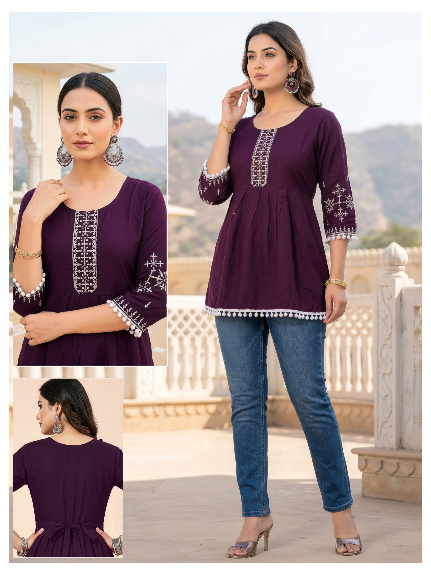 Royal Merlot Short Kurti