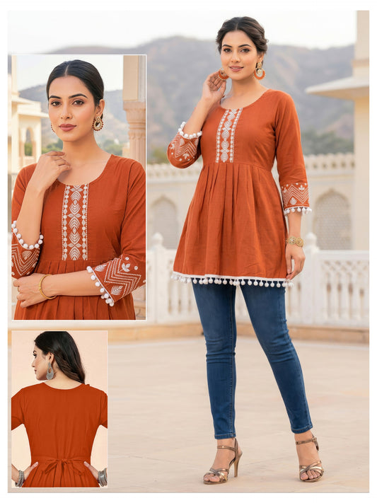 Amber Glow Short Kurti