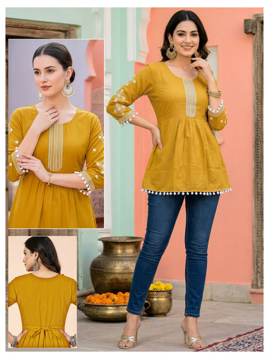 Sunlit Charm Short Kurti